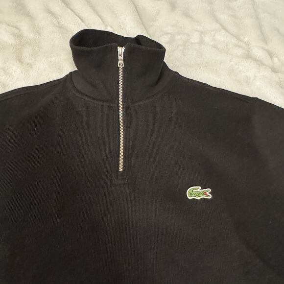 Lacoste Zip Neck Sweater Men’s Medium NWT Black - Picture 3 of 7